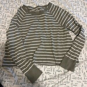 Green striped aerie top